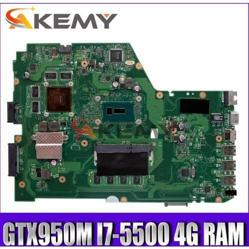 X751LX motherboard For Asus X751L K751L X751LK X751LX laptop motherboard X751LX Mainboard GTX 950M I7-5500 4G RAM