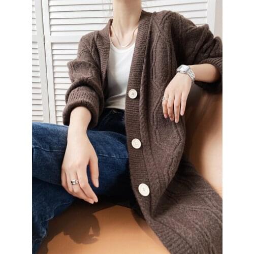 2020 Women Autumn V-Neck Sweater Long Sleeve Knitted Women Warm Sweater Poncho Winter Casual Women Cardigans Pull Femme