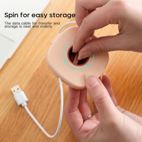 1Pc High Quality Small Portable Round Rotatable Data Cable Organizer Storage Box Winder For Mobile Phone Charging Cable Dropship
