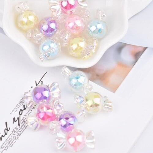10PCS 21.5*12mm Candy Color Acrylic Bead Shape For Kids Handmade Bracelet Jewelry Making DIY Spacer Beads
