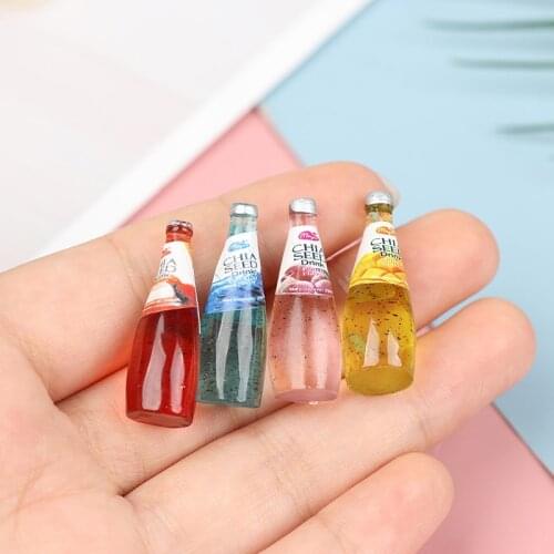 10pcs 1:12 Scale Dollhouse Miniature Resin Fruit Soda Simulation Drink Model For Dollhouse Decoration