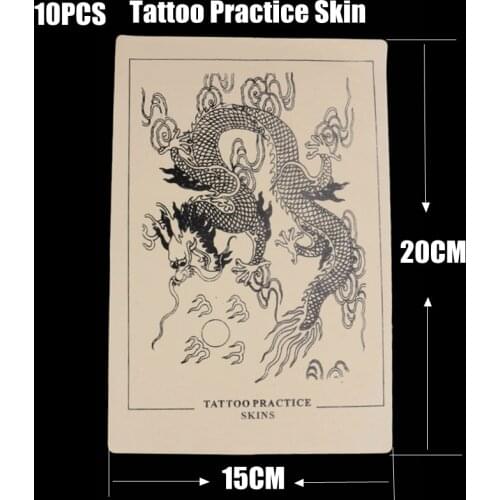 10PCS Tattoo Fake Practice Skin Sheet 20 x 15cm Tattooing Dragon Learning Practice Skin for Tattooist Free Shipping