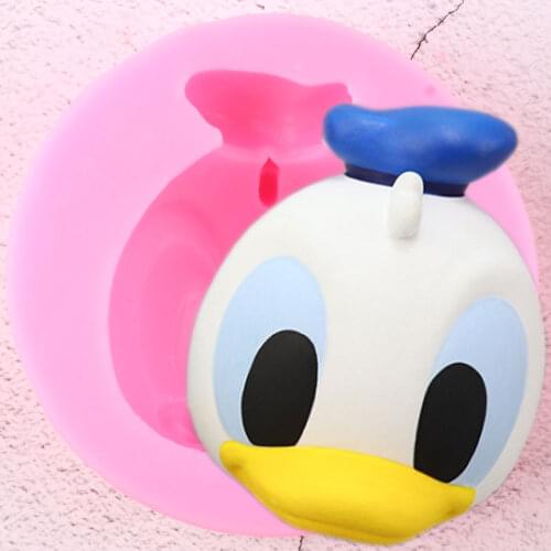 3D Disney Donald Duck Head Silicone Mold Soap Resin Aromatherapy Candle Plaster Moulds Chocolate Fondant Cake Decorating Tools