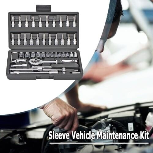 46pcs Quick Ratchet Socket Wrench Slotted Screwdriver Repair Combination Toolbox Hand Tools Ratchet Wrench Set