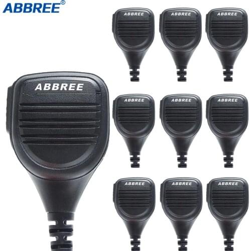 10PCS ABBREE AR-760 Walkie Talkie Speaker Microphone PTT Mic with 3.5mm Earpiece jack For Kenwood For Baofeng UV5R UV82