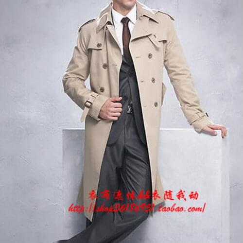 Free Shipping New Male Windbreaker Mens Brand Slim Fashion Britain Spring Long Trench Coat Plus Size Jacket Men Singer Costumes