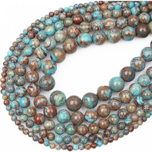 15"(38cm) Strand Round Natural Blue Spots Stone Rocks 4mm 6mm 8mm 10mm 12mm Beads for Jewelry Making DIY Bracelet Findings