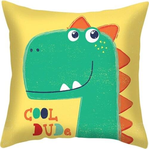 45x45cm Nordic Cartoon Dinosaur Pillow Case Digital Printing Polyester Car Sofa Cushion Cover AT116 Dropshipping