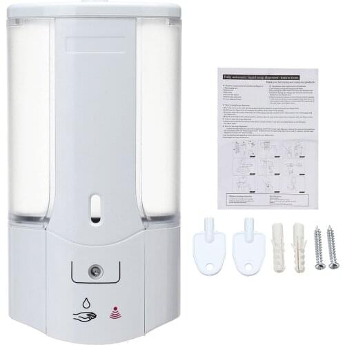 500mL soap dispenser hands-free automatic induction soap dispenser with lid wall-mounted plastic bathroom shampoo dispenser