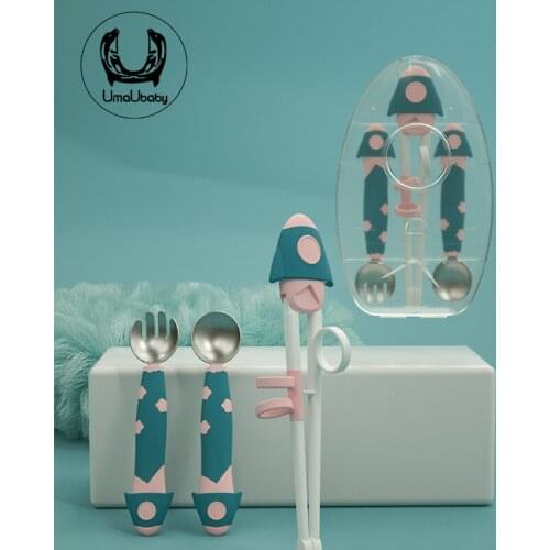Baby Feeding Childrens Chopsticks Training Chopsticks Baby Learning Practice Chopsticks Baby Auxiliary Spoon Fork Cutlery Set
