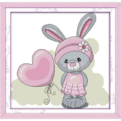 Everlasting Love Baby Bear Ecological Cotton Cross Stitch 11CT And 14CT Printed Christmas New Year