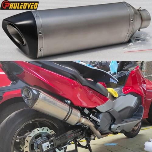 Titanium Alloy ID:51mm/54mm/57mm/61mm/63mm/65mm/67mm/70mm L:450mm Motorcycle Exhaust Muffler Pipe Escape Demper Carbon Tip Clamp