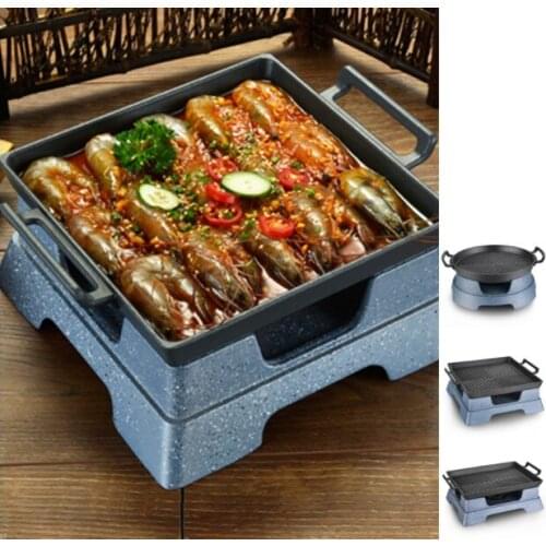 Aluminum alloy barbecue grill table BBQ heating commercial grilled fish stove non-stick baking pan 190