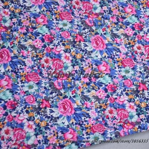 145CM Width Vintage Flowers Printed Cotton Fabric , Floral 100% Cotton Poplin Patchwork Fabric Tecido
