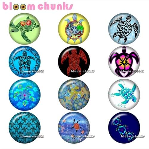 Sea Turtles Round photo glass cabochon demo flat back Making findings 12mm/18mm/20mm/25mm B3457