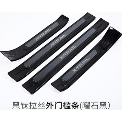 Stainless steel Rear Bumper Car door cover inside and outside door sill plate For Nissan X-Trail T32 Rogue 2017 to 2019
