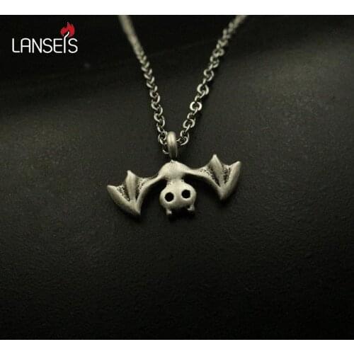 Lanseis 1pcs cute animal necklace pendant women little bat pendant