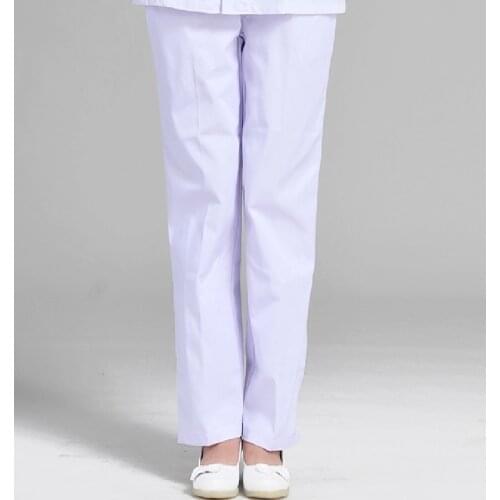 Medical uniformes hospital nursing Nurse Pants White Work Pants Medical Pants Trousers Female 100% Cotton not Wear and Pilling