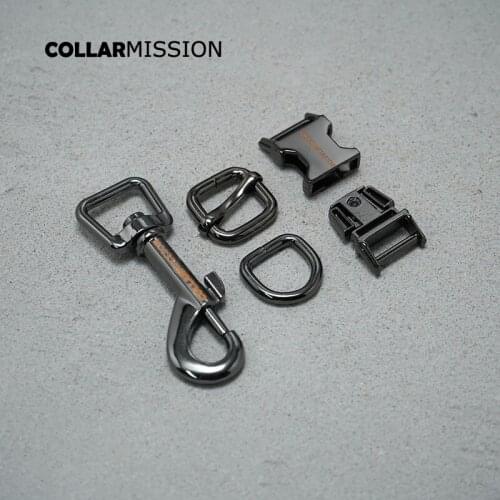 Metal buckle+adjust buckle+D ring+metal dog clasp/set) provide laser engraving service customize LOGO for DIY accessories 15mm