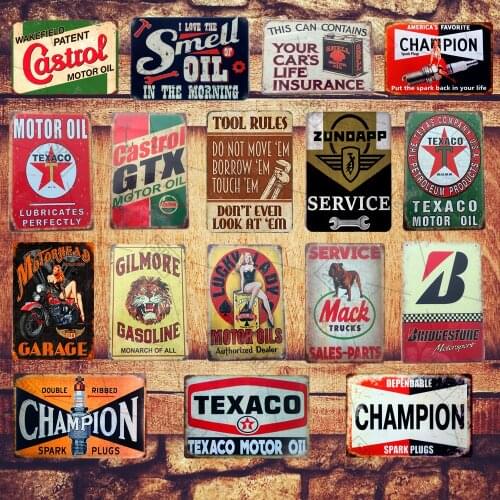 Motor Oil Plaque Vintage Metal Tin Signs Home Bar Pub Garage Gas Station Decorative Iron Plates Wall Hanging Stickers Art Poster
