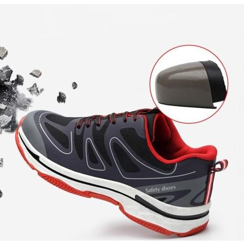 Mens Steel Toe Work Boots Light Breathable Labor Insurance Anti-smashing Anti-puncture Safety Shoes Male Outdoor Casual Sneaker