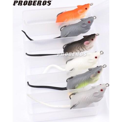 6pcs/Lot Soft Mice/Rat Lures Fishing Lure Bait Tackle 6Colors 6.86cm/11.64g+BOX