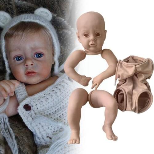 21Inch Reborn Girl Doll Kits Silicone Material Realistic Sleeping Parts Doll Unifished Color S4M8