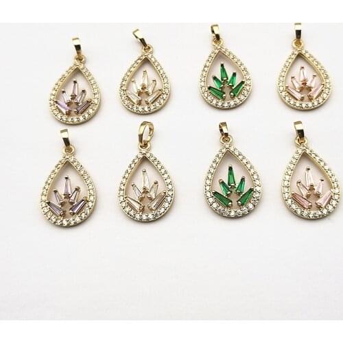 New arrival! 28x15mm 20pcs Copper/Cubic Zirconia Drop Charm for Ear DIY Making parts,Jewelry Accessories Findings & Component