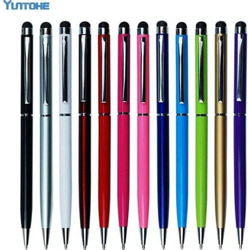 Wholesale Universal 2in1 Capacitive Touch Screen Stylus pen with Ball Point Pen for Iphone Ipad Tablet PC Samsung 300pcs/lot
