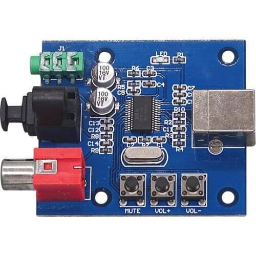 PCM2704 USB DAC USB Power fiber optic coaxial analog output for Raspberry Pi Raspbian RaspBMC Windows 7 need no drive