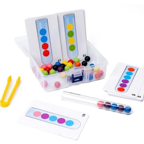 Clip Beads Test Tube Toy Children Logic Concentration Fine Motor Training Game Montessori Teaching Aids Educational Toy for Kids