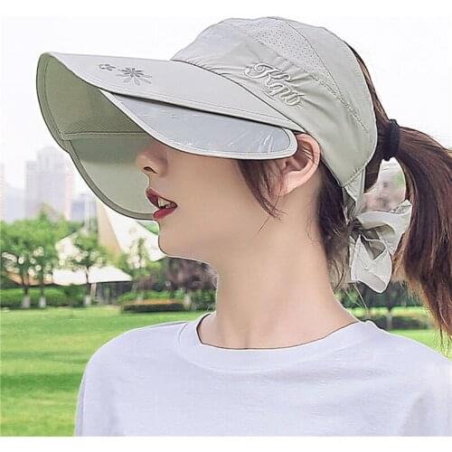 Outdoor Sun Hats For Women UV Protection Visor Baseball Cap Summer Beach Hat Cycling Fishing Sun Shade Caps With Elastic Back