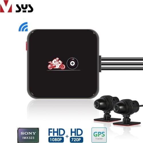 SYS VSYS M6L P6L Waterproof Motorcycle DVR Dash Cam WiFi 1080P FHD Front Rear View Motorcycle Camera Black Recorder Box