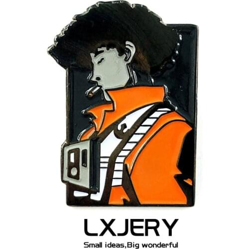 Japanese Cartoon Spike Spiegel Pins Badge On Backpack Funny Brooch Pin For Clothes Broche For Schoolbag