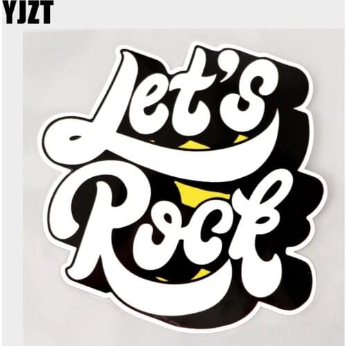 YJZT 12.3CM×12.4CM Funny Lets Rock Silhouettes Decal PVC Car Sticker 11C-0050