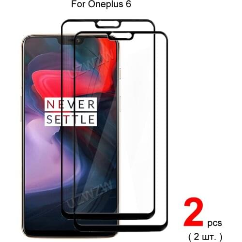 2pcs For OnePlus 6 Full Cover Tempered Glass Screen Protector Protective Glass Guard Film