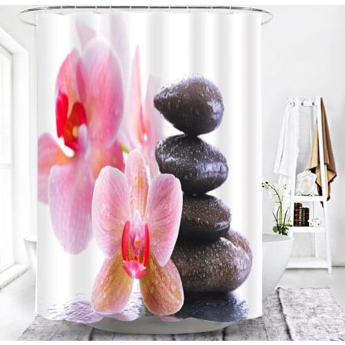 Natural Scenery Of Pastoral Flowers And Plants 3D Fabric Villa Shower Curtain Bathroom Accessories with Hooks Waterproof Polyest