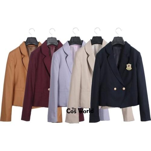[Dong Yan] Japanese Womens Girls Spring Autumn Suits Blazer Long Sleeve Jackets Coats Outwear For JK School Uniform