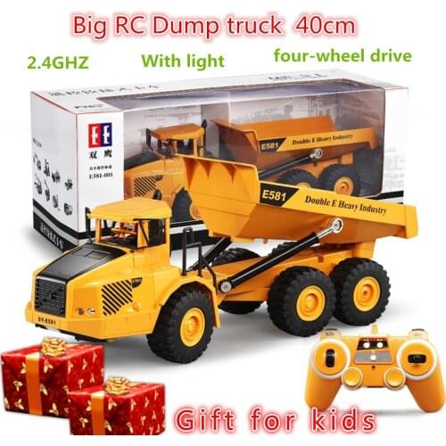 1:18 Big RC Dump Truck 40CM 4WD Engineering Vehicle With LED Light RC Truck Transport Model Car For Kids Children Toys Gift