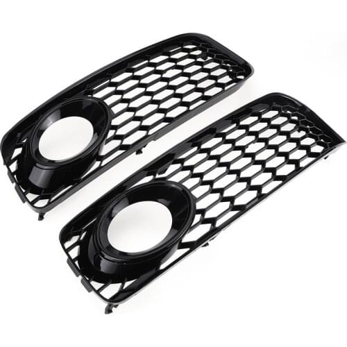 1Pair Fog Light Grille Car Fog Light Lamp Cover Honeycomb Mesh Hex Front Grille Grill For Audi A5 S-Line/S5 B8 RS5 2008-2012
