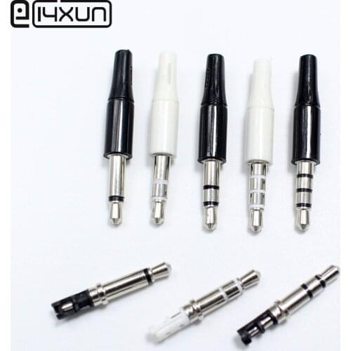 10pcs White And Black 3.5mm Stereo Headset Plug 4 Pole 3 Pole 3.5 Audio Plug Jack Adapter Connector For Iphone New Outlet 2.5mm