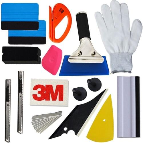 15 IN 1 Car Wrap Vinyl Tools Kit NO-Scratch Squeegee Razor Glove Magnets Scraper