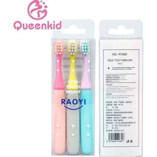 3PC children soft silicone training toothbrush baby child teeth oral care toothbrush tool kids toothbrush baby supplies 3-6 year
