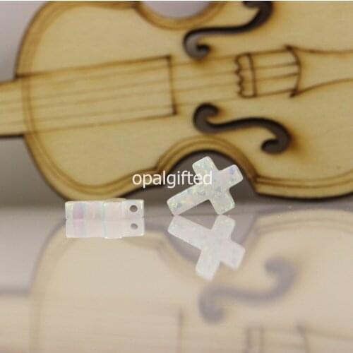 5 pcs/lot ) 9*12mm op17 Fire Snow White Opal Cross Synthetic Opal Beads / white cross opal for fashion jewelry free shipping