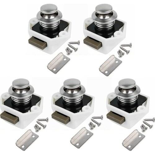 5X Push-Lock Furniture Locks Push-Button Locks For Boat Caravan Motorhome