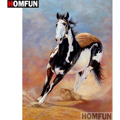 HOMFUN DIY Diamond Painting "Animal horse" Full Drill Square Round Diamond Embroidery 5D Cross Stitch Decoration Home A13691