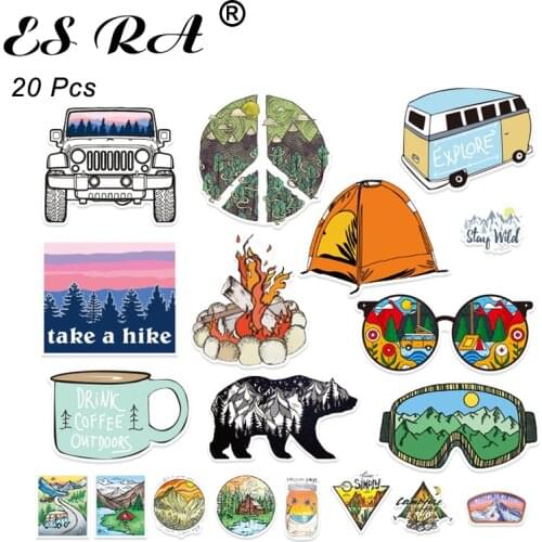 20 Pcs/Set Car Stickers and Decals Outdoor Camping Suitacase Stickers Pegatinas Fridge Skateboard Glass Room Waterproof PVC