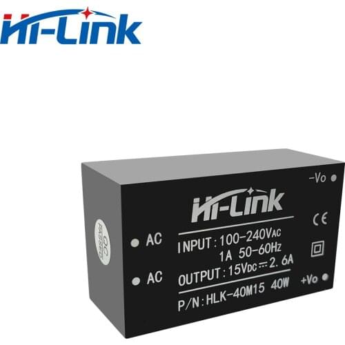 Free shipping single output ac dc power converter 40W 15V 2.6A HLK-40M15 220V 2pcs/lot