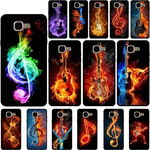FHNBLJ flamed guitar flamed music notes Phone Case for Samsung A6 A8 Plus A7 A9 A20 A20S A30 A30S A40 A50 A70