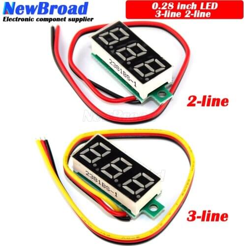 DC 0V-100V 0.28 inch LED Digital Voltmeter Voltage Meter Volt Detector Monitor Tester Panel Car 12V 24V Red Green Blue Yellow